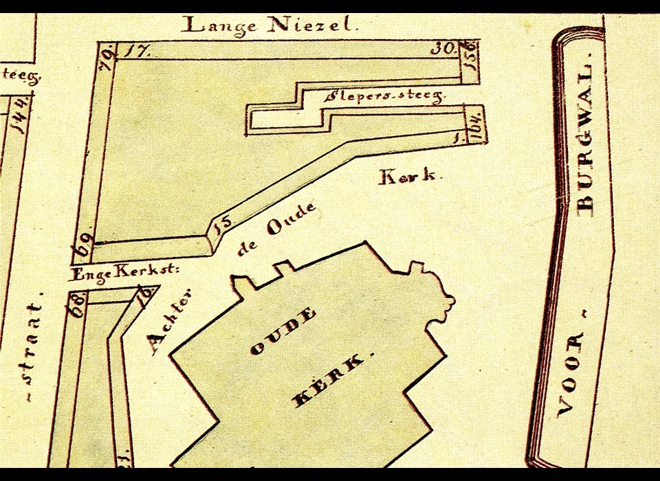 Oudekerksplein e.o. huisnummering tussen 1795-1853