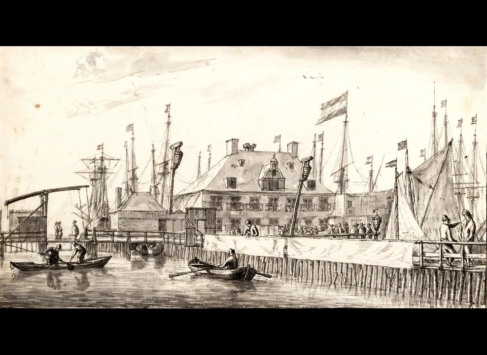 IJ Oude Stadsherberg op plaats van Roode Blockhuys (Reinier Nooms (1623-1664), 1660) 