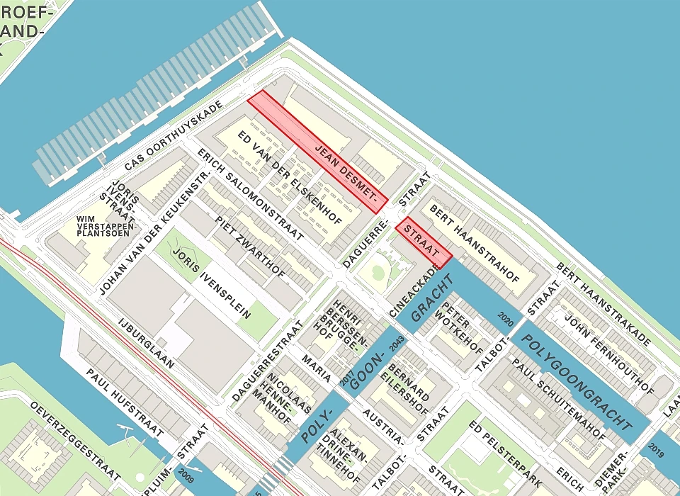 Jean Desmetstraat op de plattegrond