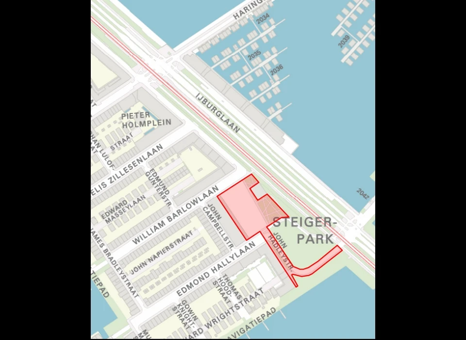 John Hadleystraat op de plattegrond