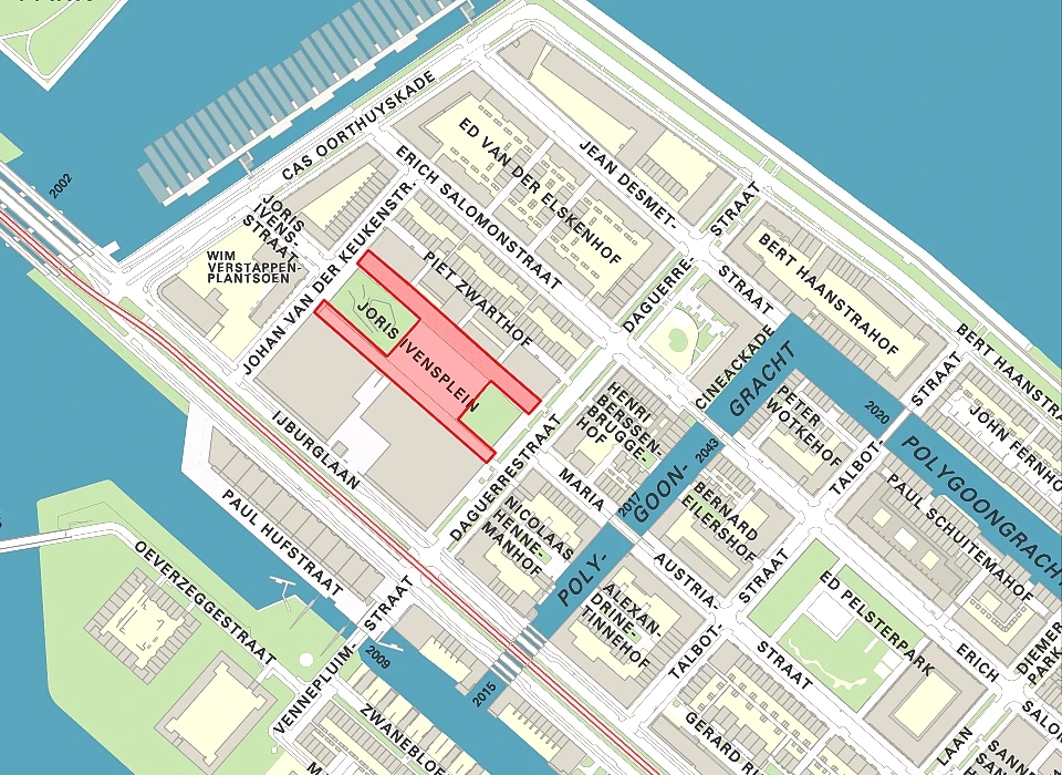 Joris Ivensplein op de plattegrond