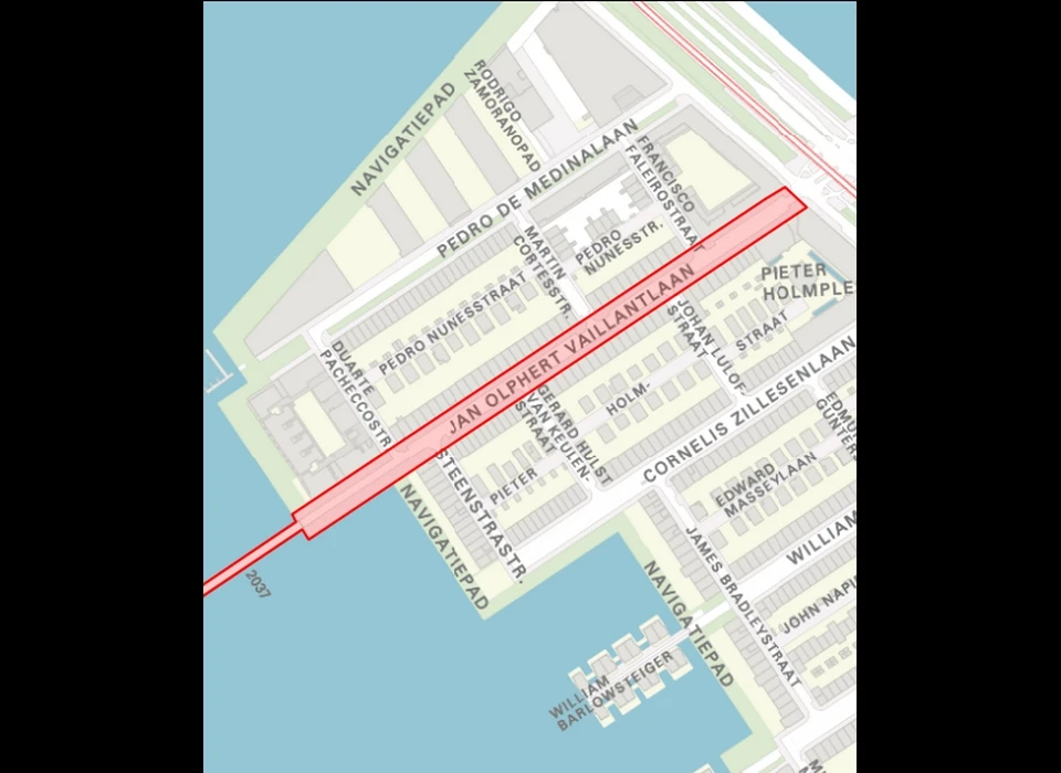 Jan Olphert Vaillantlaan op de plattegrond