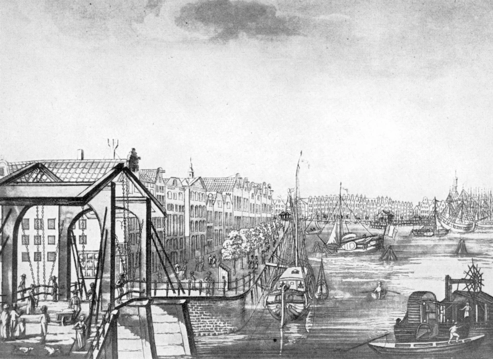 Kadijksplein Kortjewantsbrug over Schippersgracht (ca.1780)