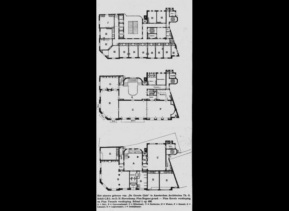 Kalverstraat 2 1914 Groote Club plattegrond