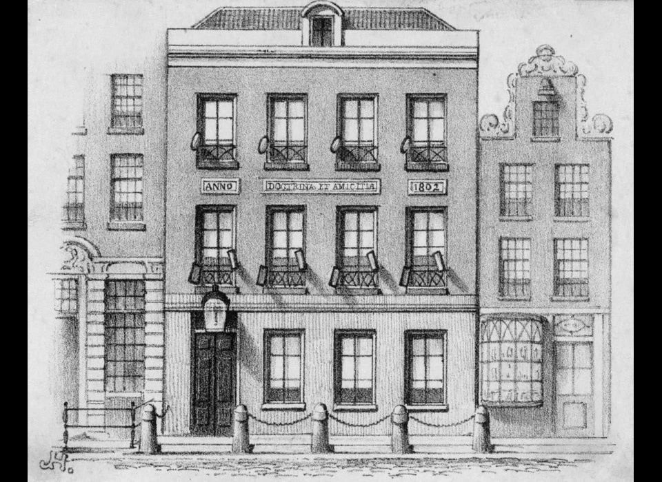 Kalverstraat 8 1848 Doctrina et Amicitia (Hilverdink)