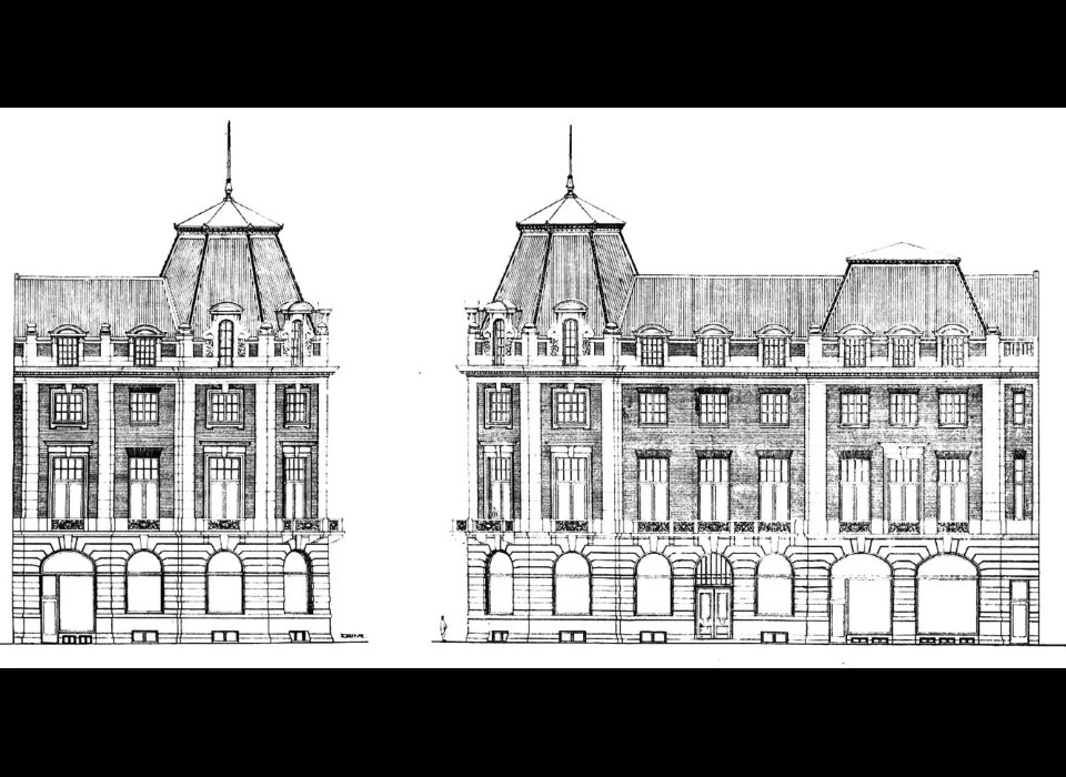 Kalverstraat 2 1914 Groote Club ontwerptekening (Slothouwer)