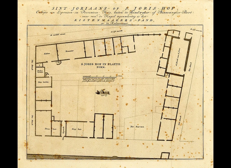 Rokin 140-158 Sint Jorishof plattegrond (1578)