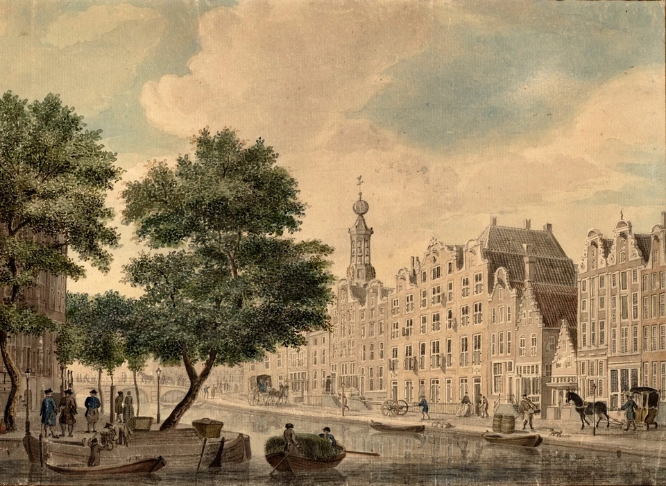 Rokin overzicht tekening Jan de Beijer (1758)