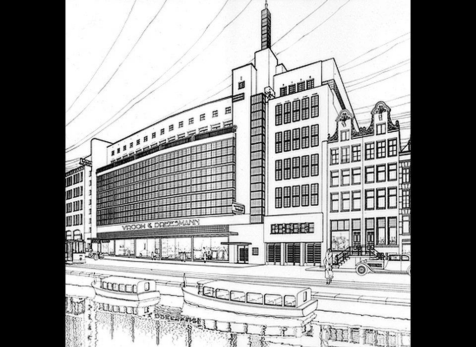 Rokin 168 ontwerptekening van architect Kuijt (1934)