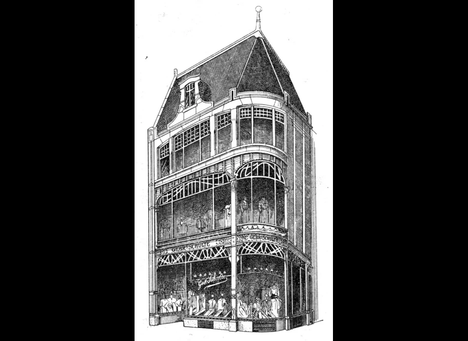 Kalverstraat 13 modewinkel van Gebroeders Schulte (circa.1910)