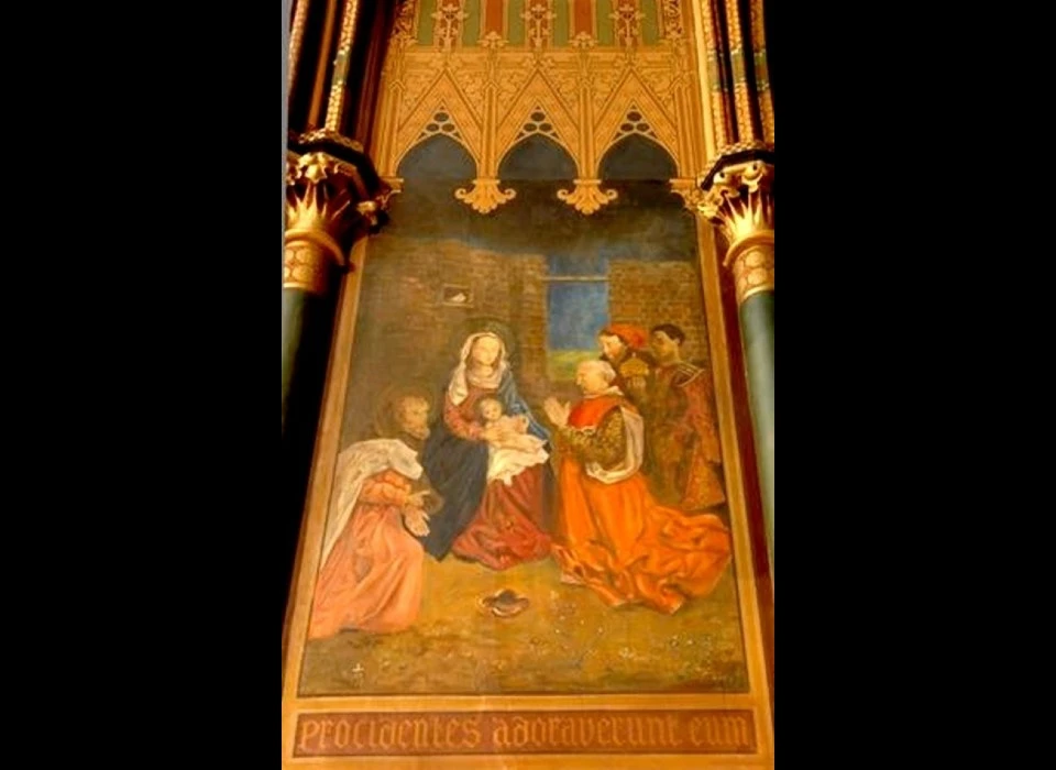 Wandschildering kapel Heilige Familie drie Koningen