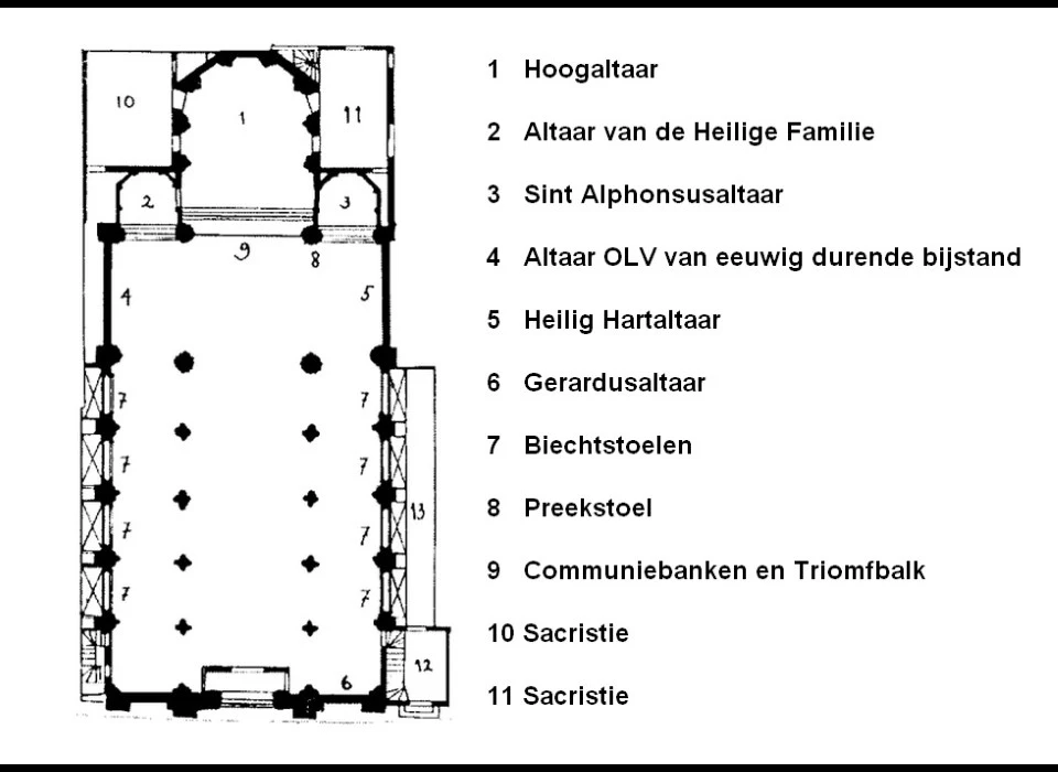 Keizersgracht 220 Onze Lieve Vrouwekerk plattegrond