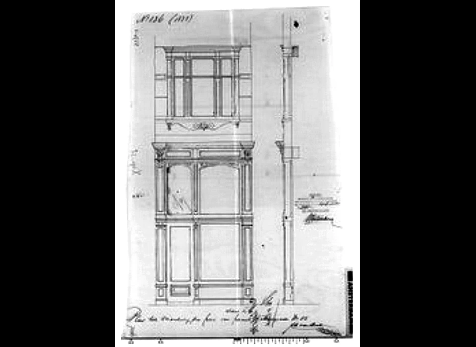 Keizersgracht 85 ontwerp van nieuwe gevel voor de ombouw van pakhuis naar woning door architect Van Berg (1888)