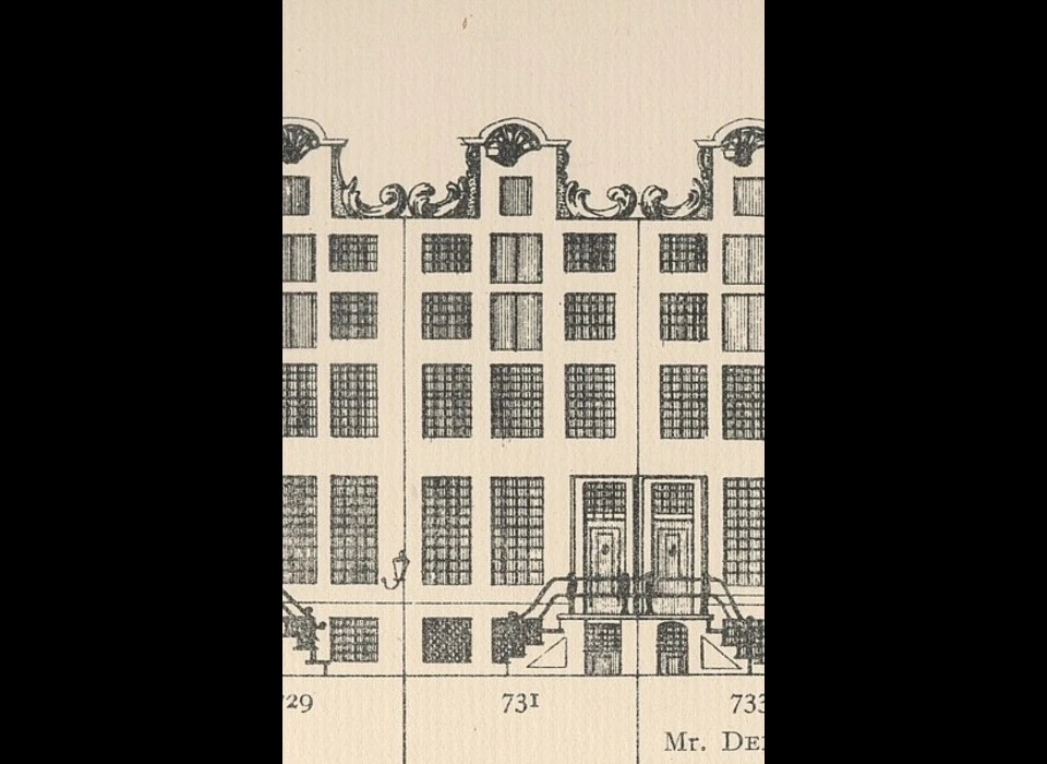 Halsgevel Keizersgracht_731_in Grachtenboek van Caspar Philips