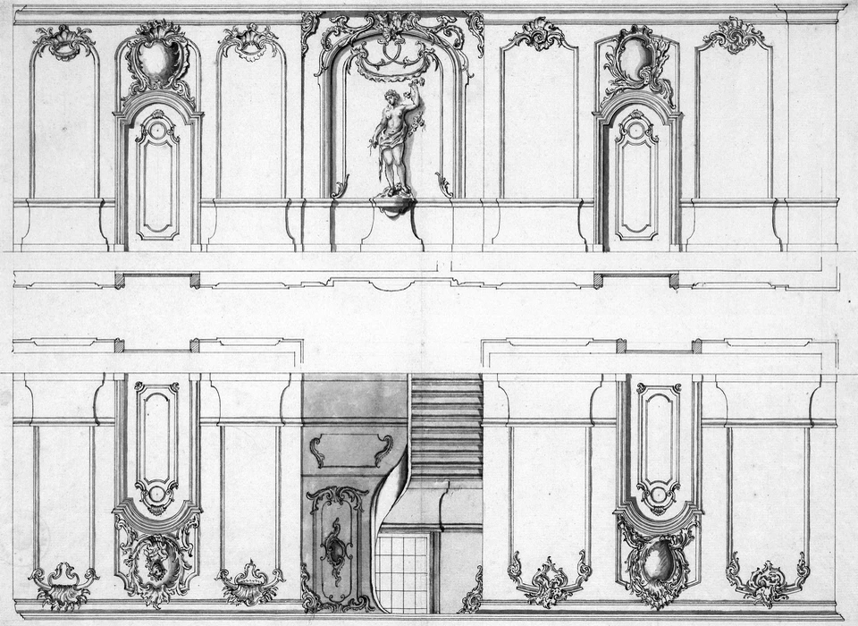 Keizersgracht 224 stucdecoraties hal woonhuisverdieping (1665)