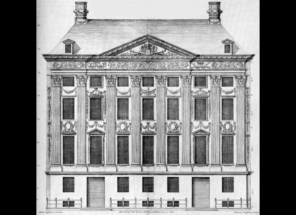 Trippenhuis tekening van het dubbele woonhuis (1660)