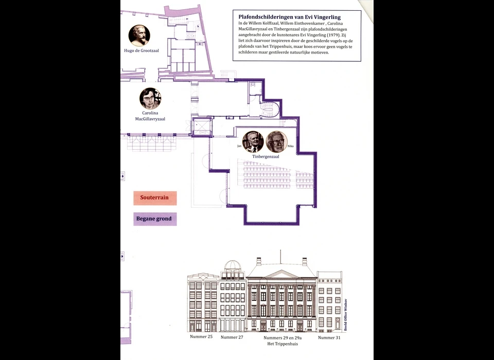 Plattegrond Trippenhuiscomplex begane grond achterhuis