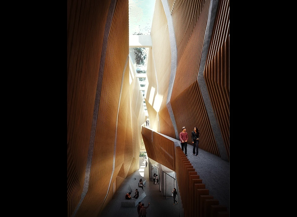 Krijn Taconiskade 1 impressiefoto gebouw Jonas' interieur canyon (2020)
