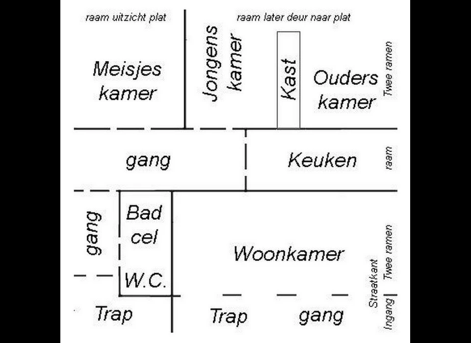 Nieuwe Ridderstraat 5 1958 plattegrond