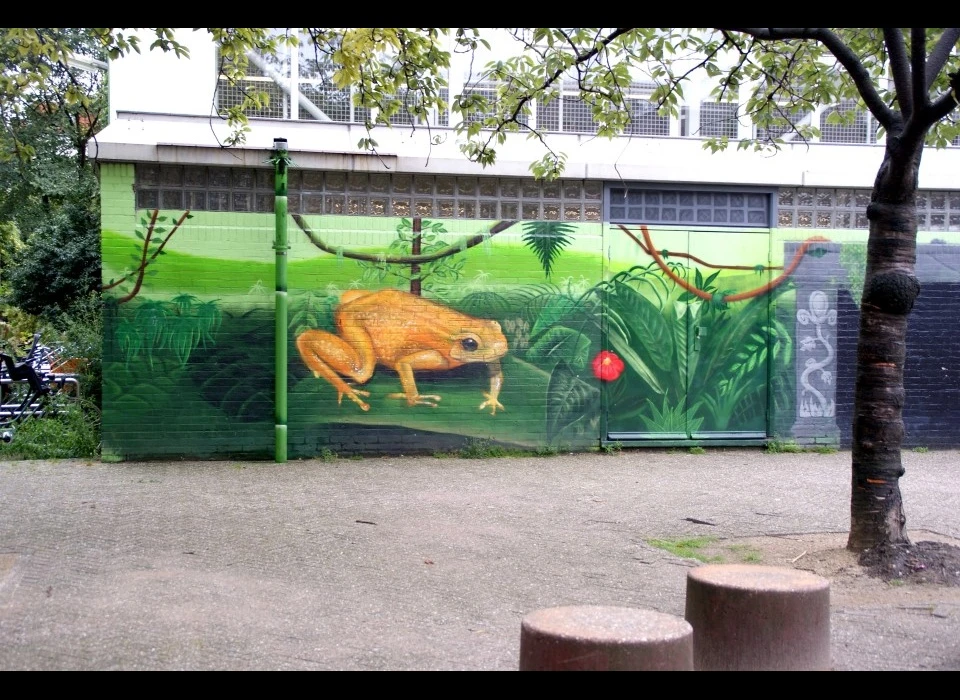 Lastageweg muurschildering gymzaal Antoniusschool