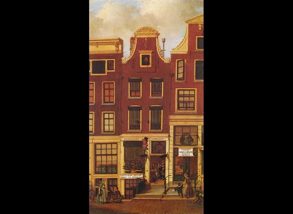 Leidsestraat 90 Apotheek Bolkestein met gaper (1870)