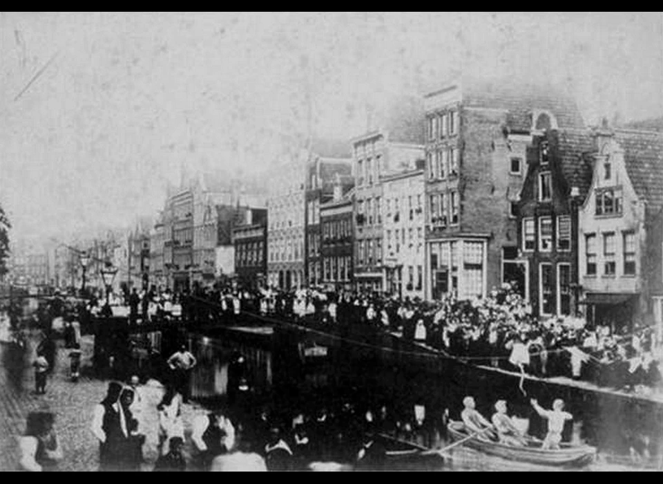 Lindengracht Palingtrekken bij Zaterdagse Brug (1886)