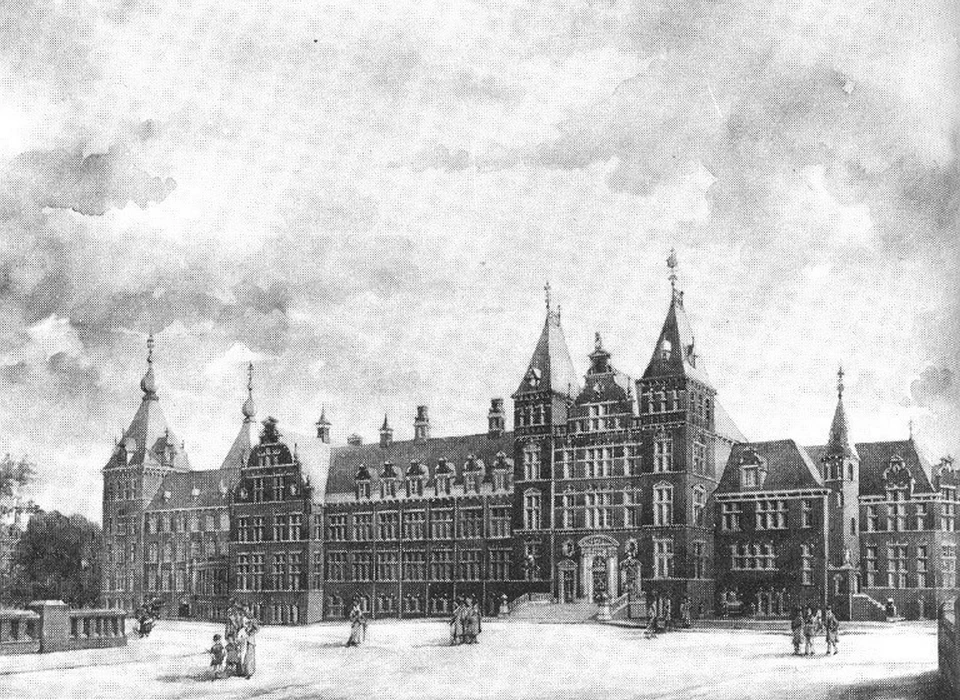 Mauritskade 62-64 Koninklijk Instituut voor de Tropen (aquarel M.A. van Nieukerken) (circa.1910)