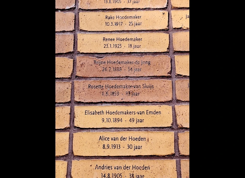 Weesperstraat Nationaal Holocaust Namenmonument detail Hoedemaker (2025)