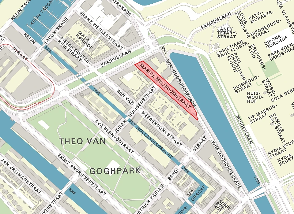 Marius Meijboomstraat op de plattegrond