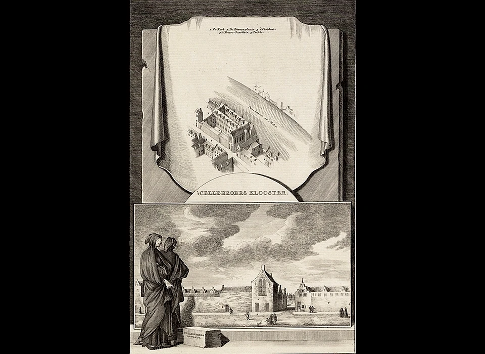 Nes 80-102 Cellebroersklooster 1544 naar tekening van 1760