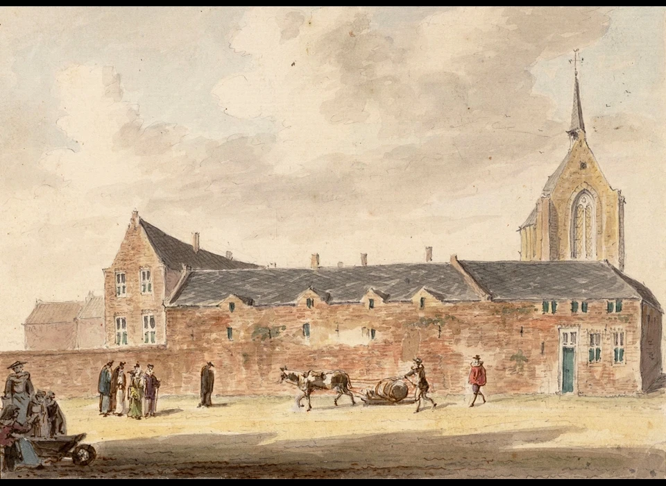 Nes 104-128 1544 Sint Mariaklooster naar tekening van Hendrik Spilman (ca.1770)