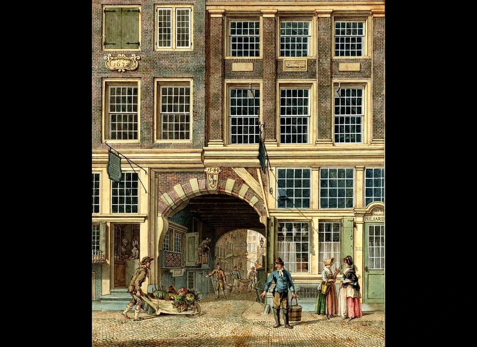 Nes 56-58 huizen boven Sint Pieterspoort (1796)