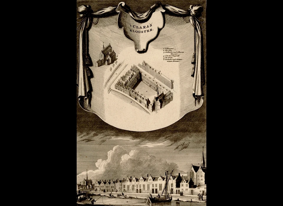 Nes 69-87 Sint Claraklooster 1544 naar tekening uit 1766