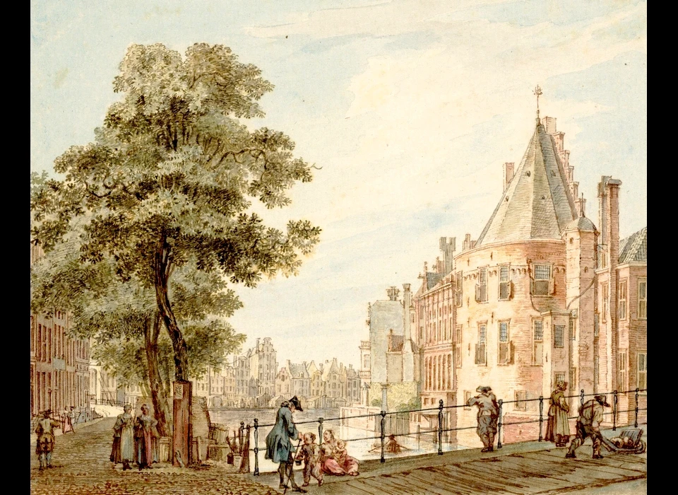 Nieuwe Doelenstraat 24 toren Swijch Utrecht vanaf Staalstraat (Reinier Vinkeles (1741-1816), 1764)