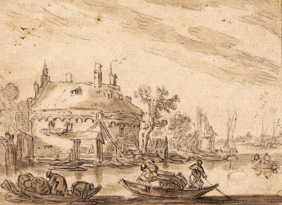 Rondeel naar Swygh Utrecht stadsmuur afgebroken (naar Esaias van de Velde, ca.1600)