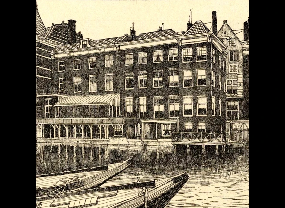 Nieuwe Doelenstraat 16-20 v.l.n.r. achterzijde langs de Amstel (L.W.R.Wenckebach (1860-1937), 1902)