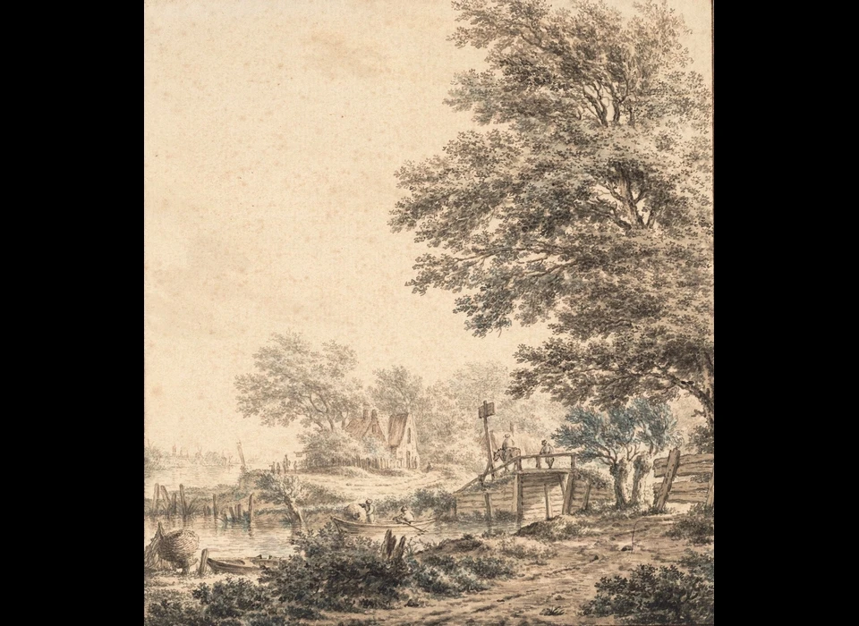 Nieuwe Doelenstraat 16 ontwerp voor een geschilderd behangsel voor Jacob Hop (Jacob Cats (1741-1799), 1768)