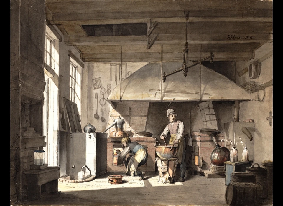 Interieur van het Stoockhuys van de fabriek van chemicaliën voor de pharmacie van Anthony d'Ailly (1766-1825), (Johannes Jelgersma, 1812)