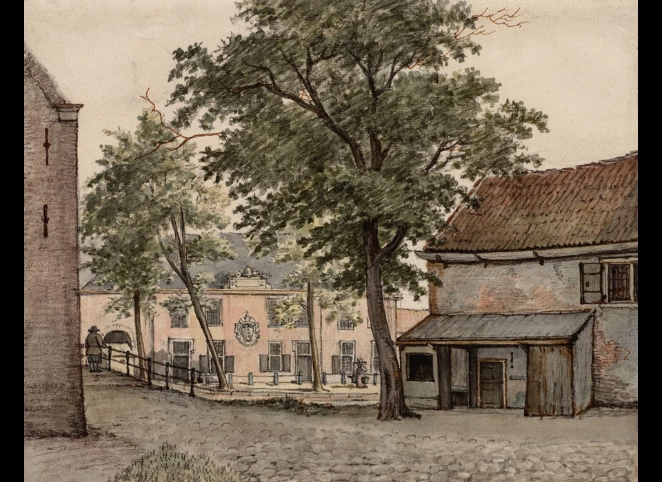 Van binnenzijde stadswal bij Zaagmolenpoort naar Gieterstraat (Gerrit Lamberts (1776-1850), 1816)