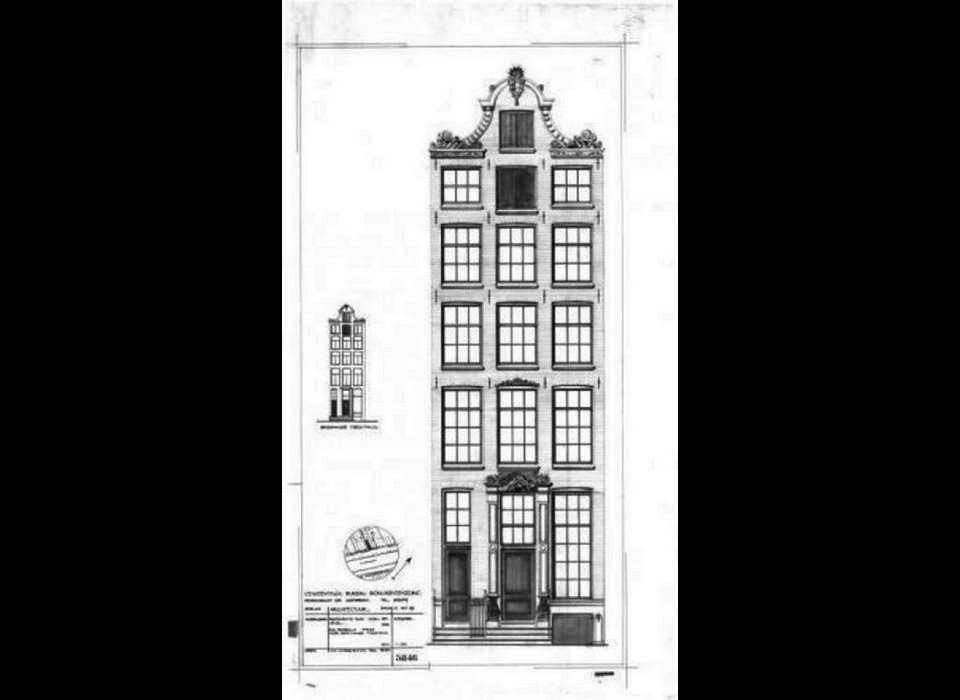 Oudezijds Voorburgwal  136 1733 bouwtekening