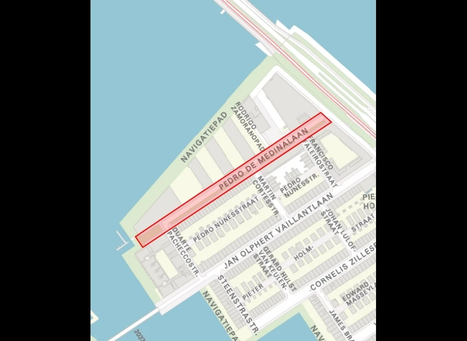 Pedro de Medinalaan op de plattegrond