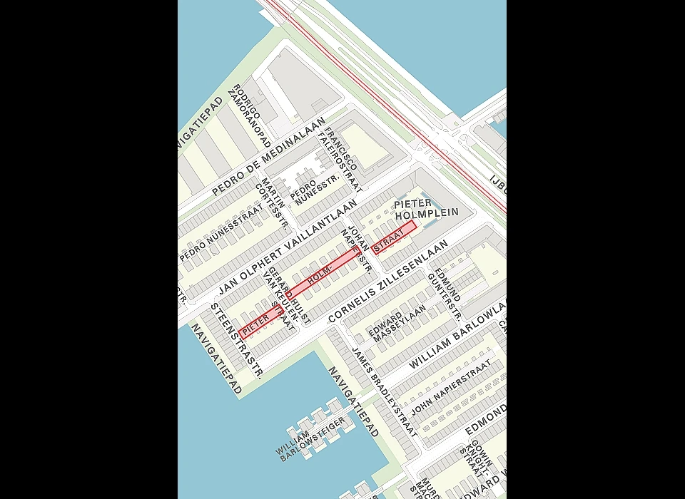 Pieter Holmstraat op de plattegrond