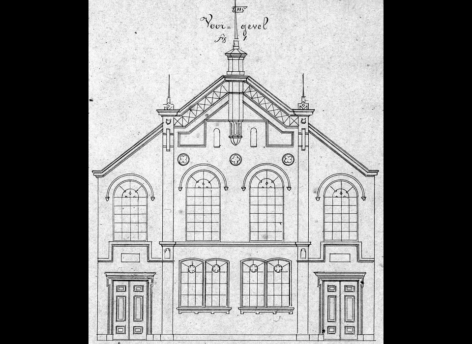 Plantage Doklaan 8 ontwerptekening Plantagekerk architect Hartgerink (1874)