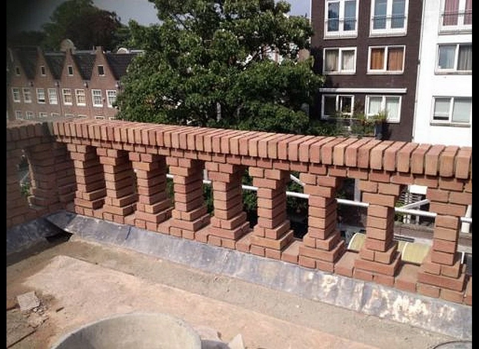 Prinsengracht 21 metselwerk dakterras (2014)