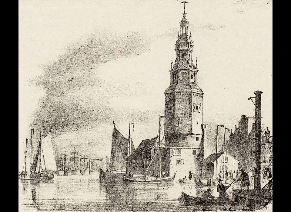 Prins Hendrikkade met Haringpakkerstoren (R.de Vries Jr., situatie ca.1606)
