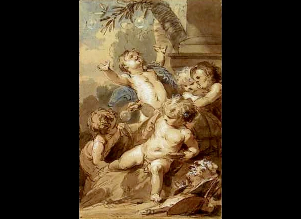 Prins Hendrikkade 142 allegorie vergankelijkheid zeepbellen (Jacob de Wit, 1733)