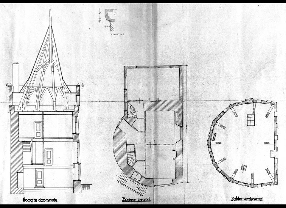 Prins Hendrikkade 94-95 Schreierstoren bouwtekening (1943)