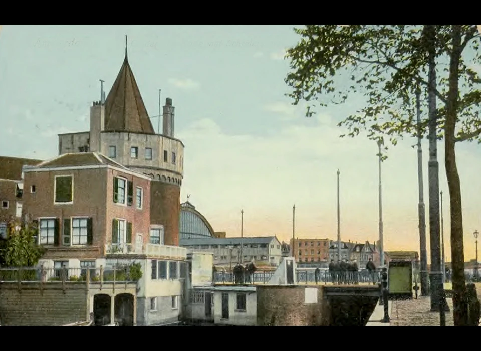 Prins Hendrikkade 94-95 Schreierstoren, telegraafkantoor alweer verdwenen (1910)