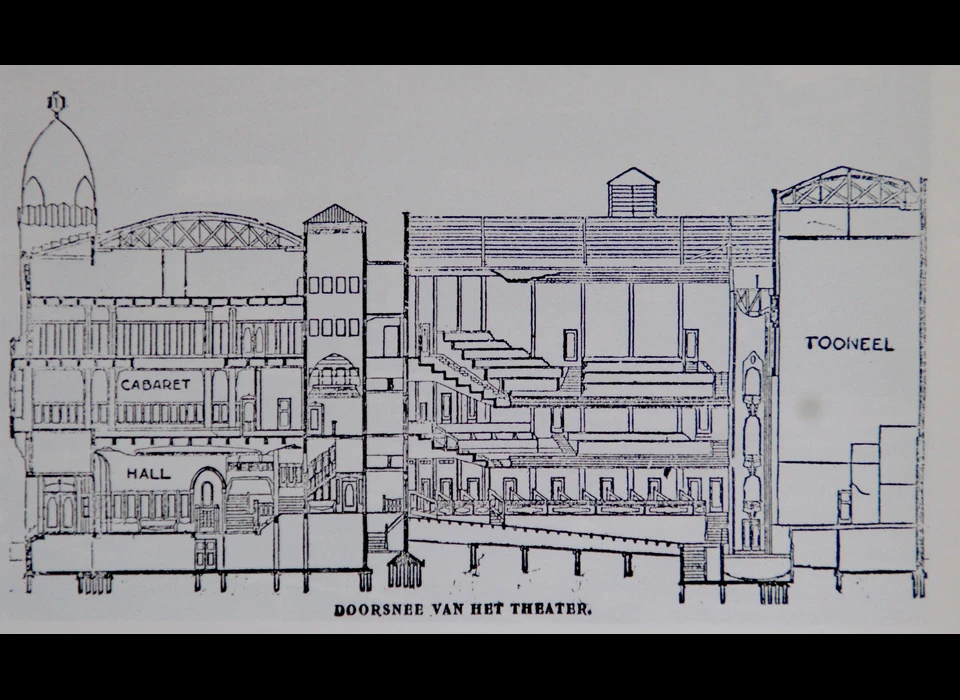 Reguliersbreestraat 26-28 ontwerptekening theater Tuschinski (1919)