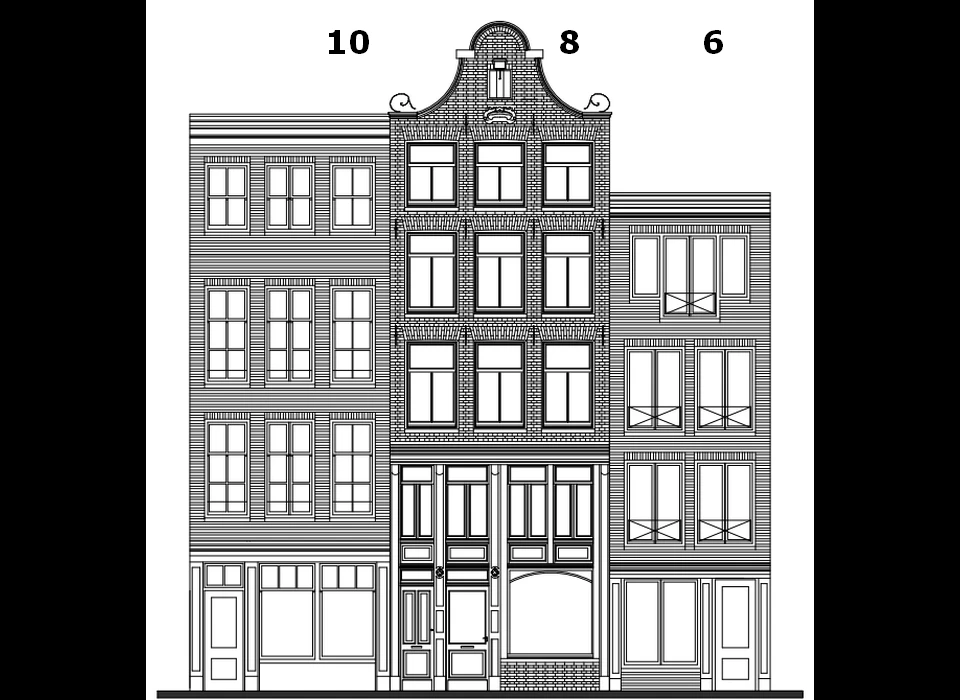 Schippersstraat 6-10 Buro Binnenstad front bouwtekening (2023)